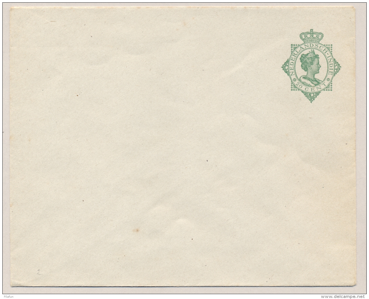 Nederlands Indië - 1919 - 20 Cent, Wilhelmina In Ovaal, Envelop G44 - H&amp;G 34 - Ongebruikt - Nederlands-Indië