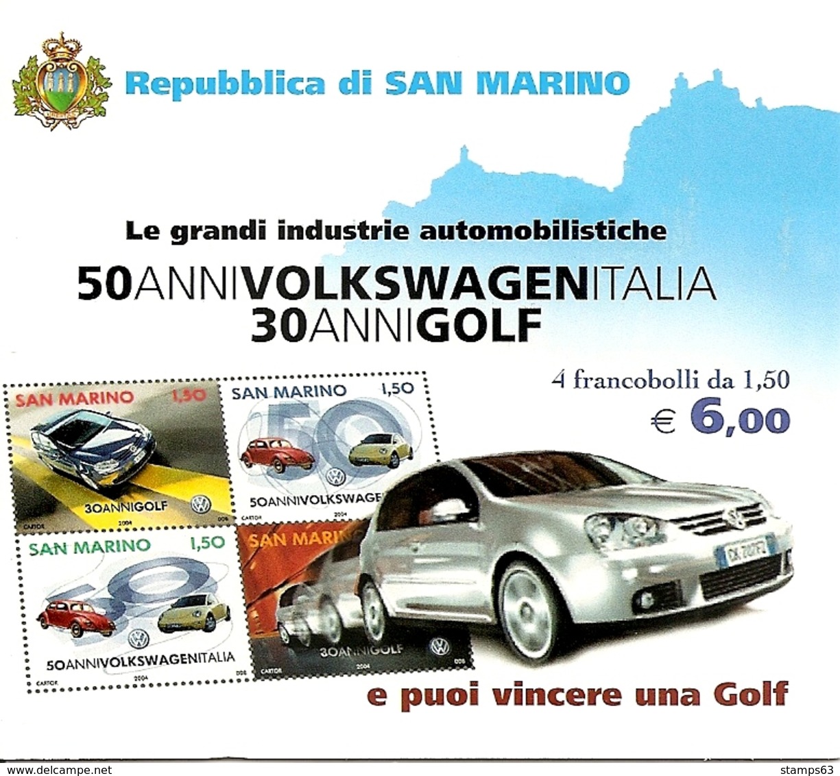 SAN MARINO, 2004, Booklet 7, Volkswagen Cars - Carnets