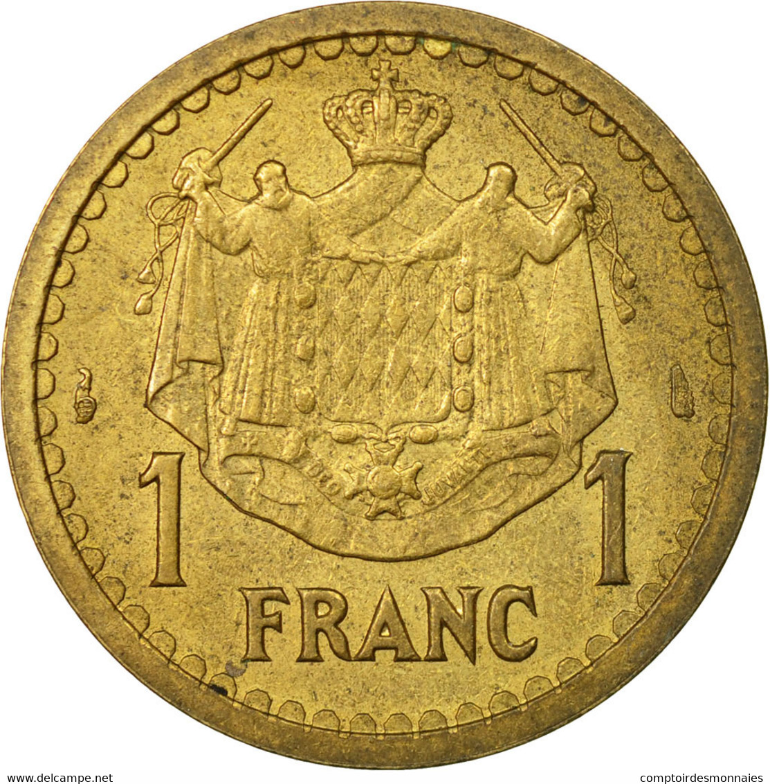 Monnaie, Monaco, Franc, 1943, Poissy, TTB, Cupro-Aluminium, Gadoury:MC 132 - 1922-1949 Louis II