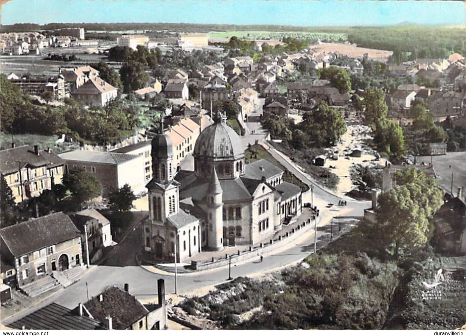 57 - CREUTZWALD La CROIX - L'Eglise (CPSM. Série En Avion Au Dessus De ..) 1960 - Creutzwald