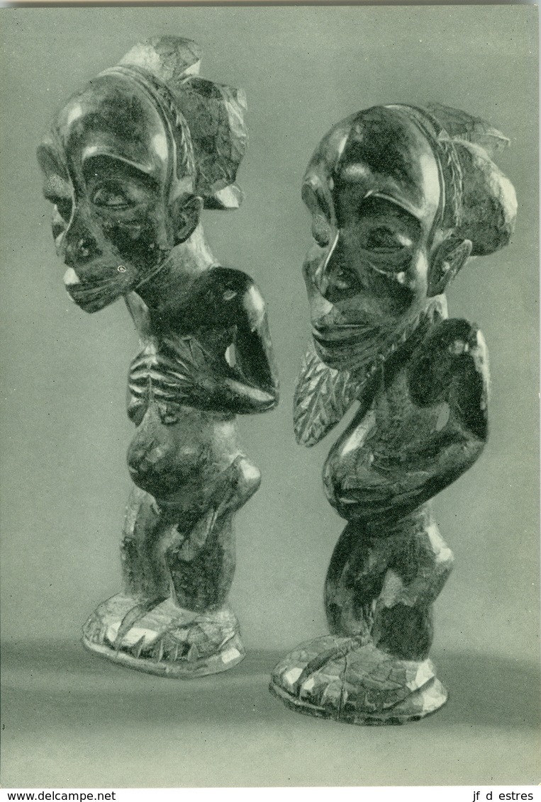 CP Statuettes De Femme Et D'homme Buli, Ba-Luba Musée Royal Du Congo Belge XXI Vers 1960 - Collections & Lots