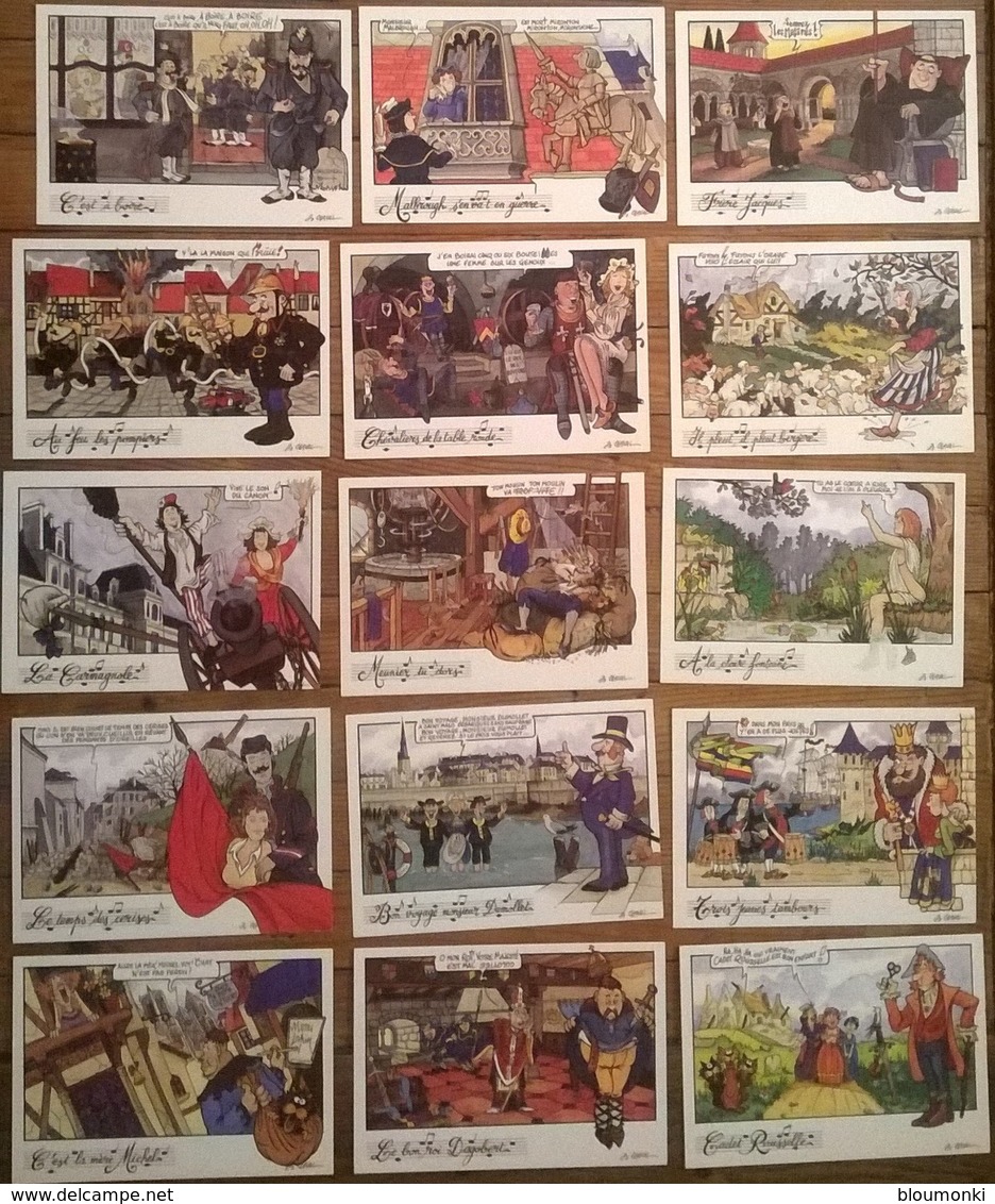 Lot De 30 Cartes Postales Jean CLAVAL / Chansons Traditionnelles - Autres & Non Classés