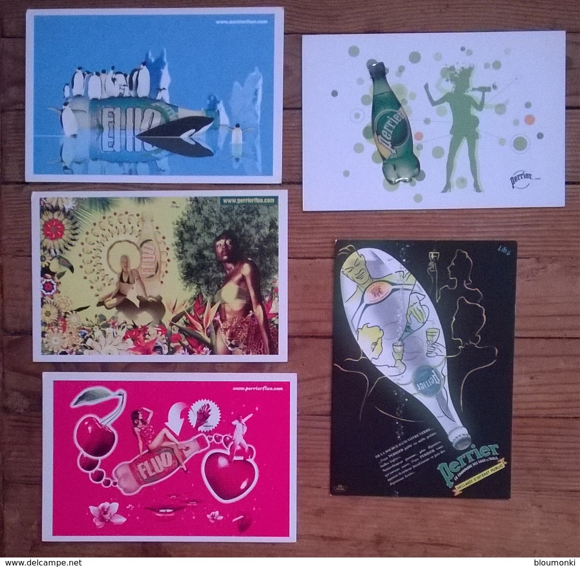 Lot De 5 Cartes Postales PERRIER - Werbepostkarten