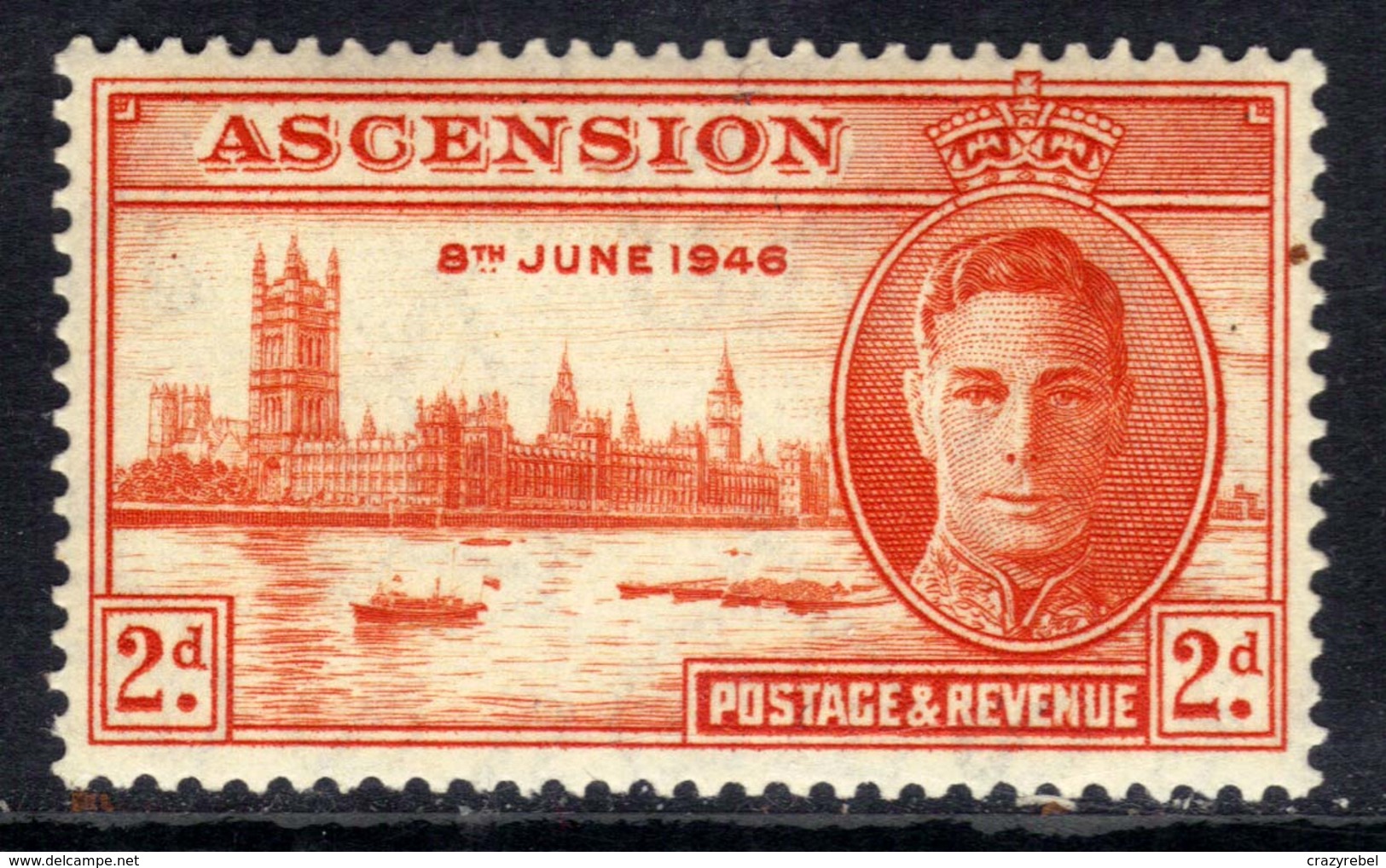 Ascension 1946 KGV1 2d Victory Umm SG 48 ( A481 ) - Ascension