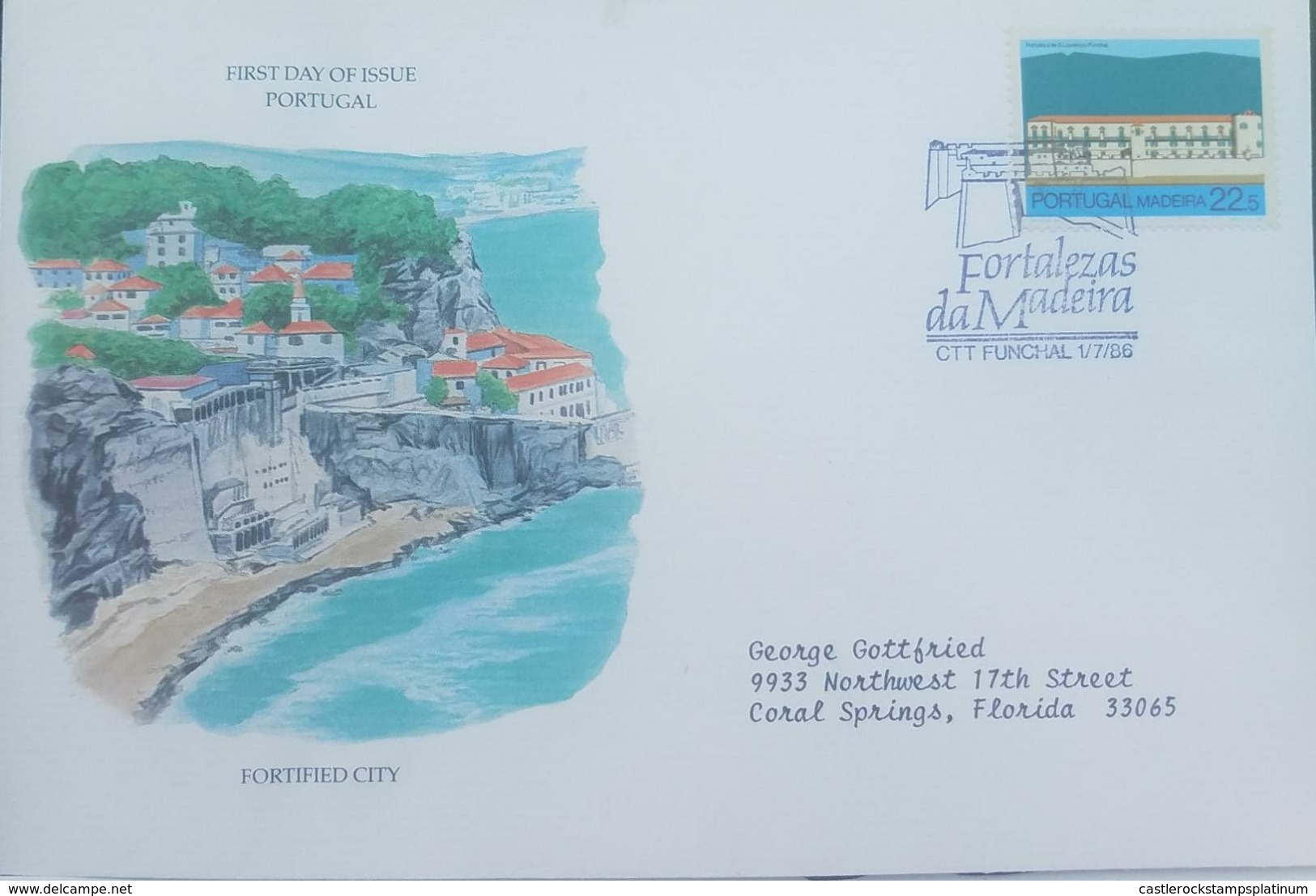 O) 1986 PORTUGAL MADEIRA, FORTS IN FUNCHAL AND MACHICO -SAO LOURENCO-FORTIFIED. FDC XF - Other & Unclassified