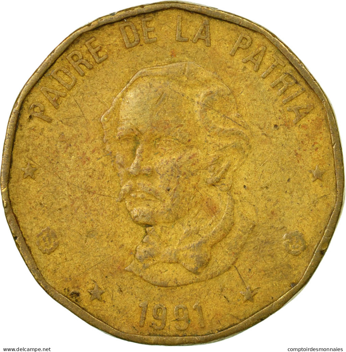 Monnaie, Dominican Republic, Peso, 1991, TB, Laiton, KM:80.1 - Dominicaanse Republiek