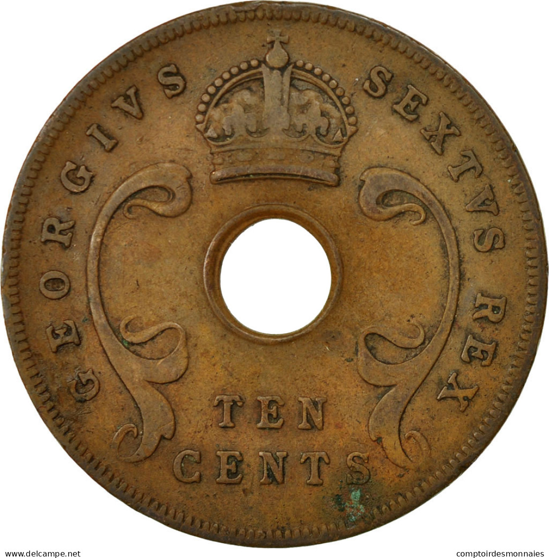 Monnaie, EAST AFRICA, George VI, 10 Cents, 1950, TTB, Bronze, KM:34 - Colonie Britannique