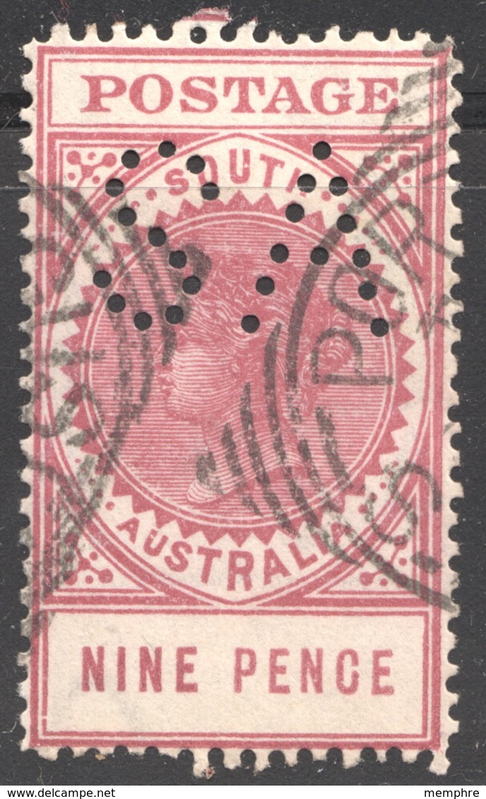 9d.Thick «Postage»  Type B Lake Perf 12½  SG 302d  «SA» Perfin - Used Stamps