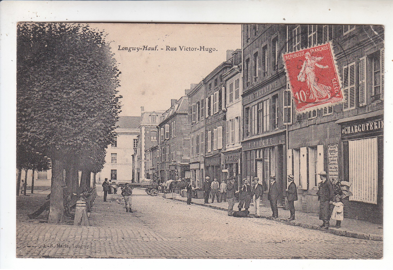 Sp- 54 - LONGWY HAUT - Rue Victor Hugo - Timbre - Cachet - 1908 - Longwy