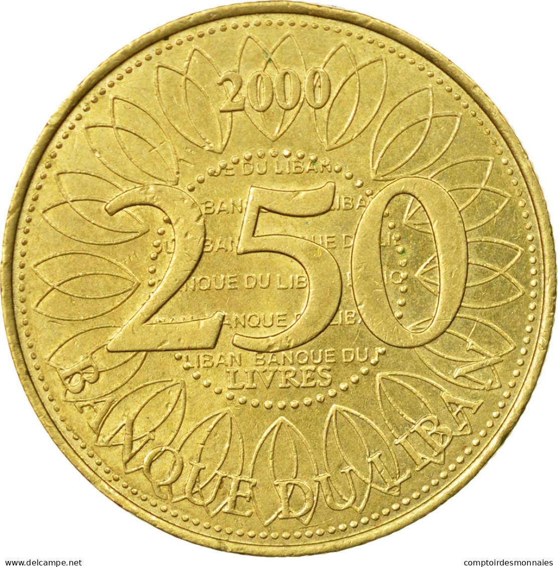 Monnaie, Lebanon, 250 Livres, 2000, TTB, Aluminum-Bronze, KM:36 - Liban