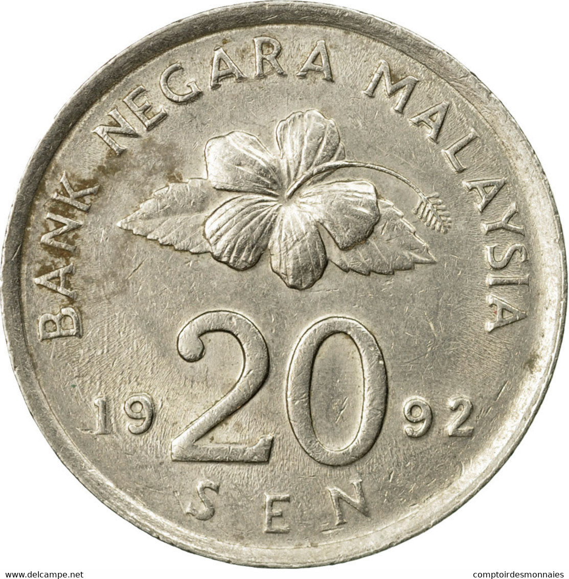 Monnaie, Malaysie, 20 Sen, 1992, TTB, Copper-nickel, KM:52 - Malaysie