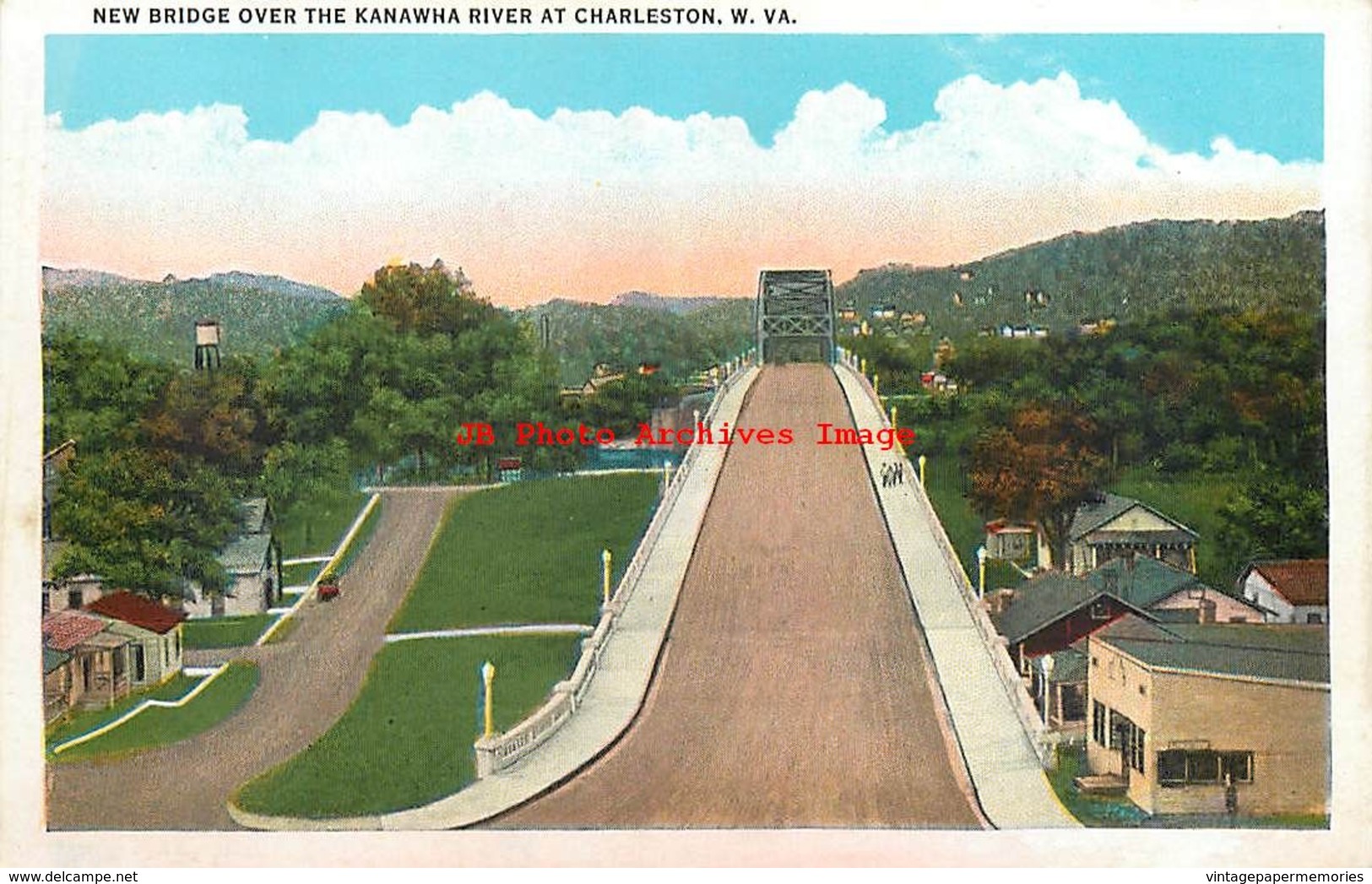 283083-West Virginia, Charleston, Kanawha River, New Bridge, Tichnor Brothers No 126367 - Charleston