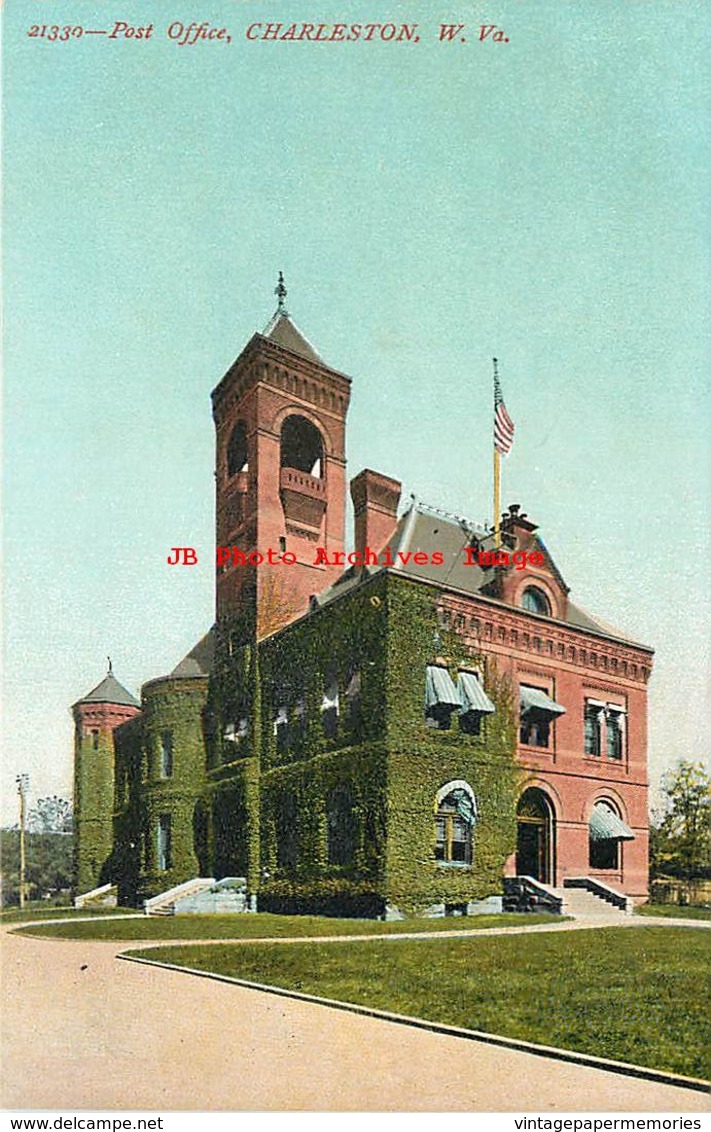 283091-West Virginia, Charleston, Post Office Building, Souvenir Post Card Co No 21330 - Charleston