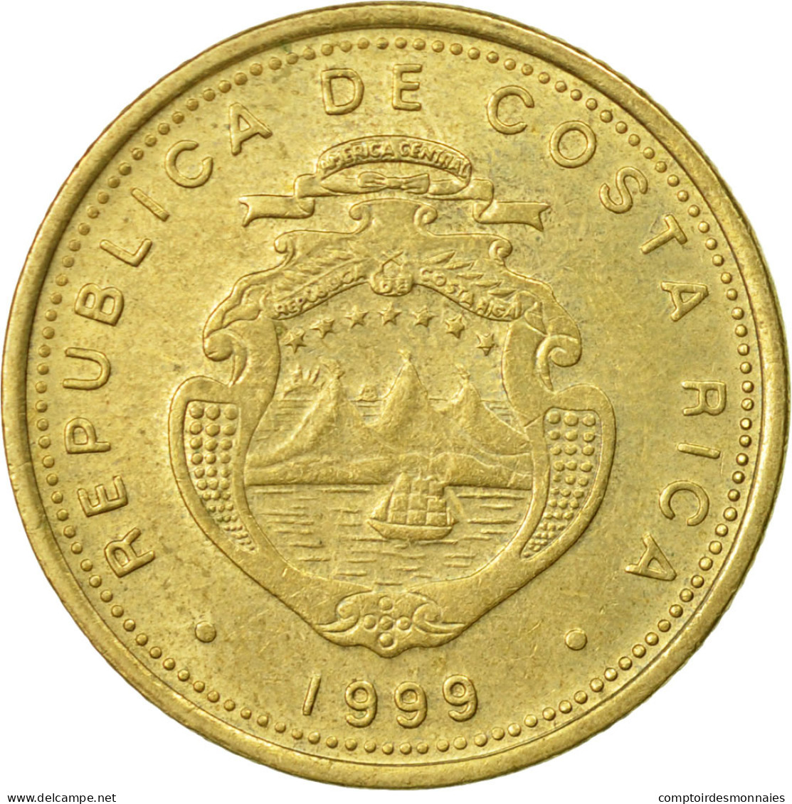 Monnaie, Costa Rica, 10 Colones, 1999, TTB, Laiton, KM:228a.1 - Costa Rica