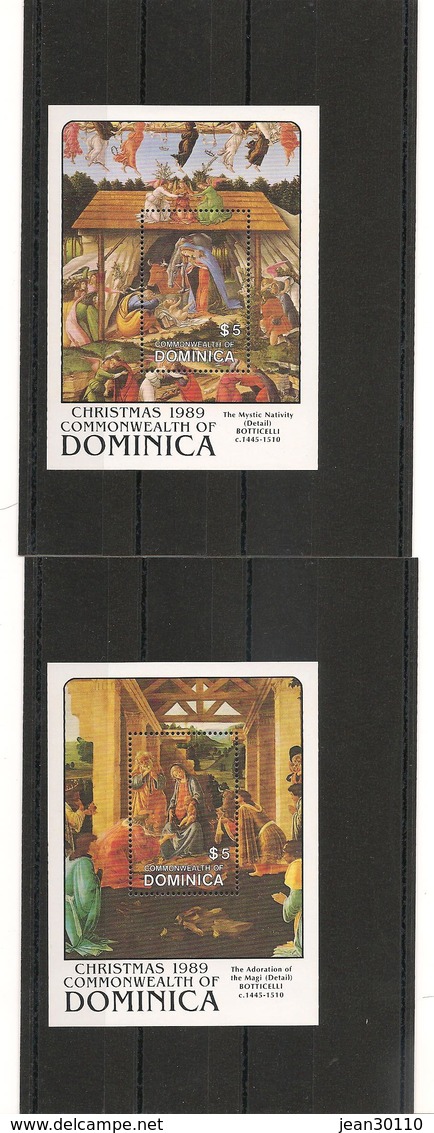 DOMINIQUE : NOËL Année 1989 N°Y/T : 1173/76** Et Blocs N° 158 Et 162** Côte: 17,00 € - Dominique (1978-...)