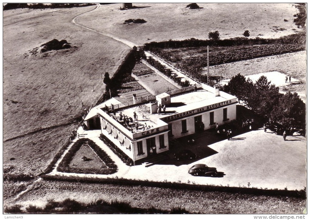 LES HERBIERS ( Vendée ) Le Mont Des Alouettes Le Café Restaurant Belle Vue Aérienne  CPSM Circulée Et Timbrée 1960 - Les Herbiers