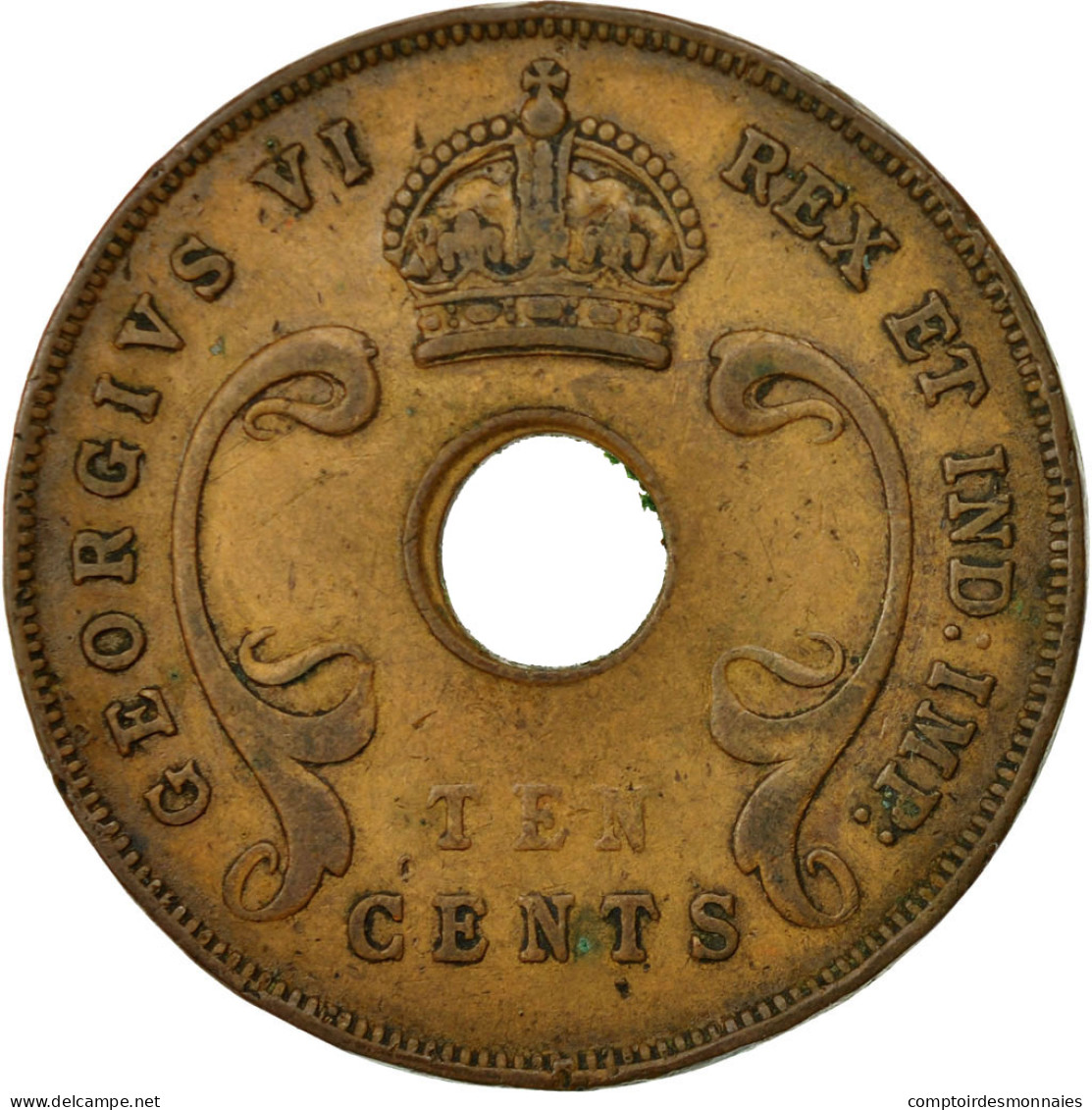 Monnaie, EAST AFRICA, George VI, 10 Cents, 1942, TTB, Bronze, KM:26.2 - Colonie Britannique