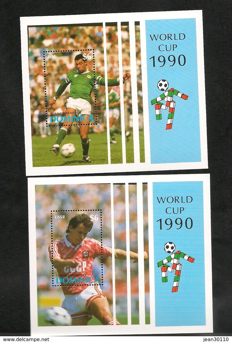 DOMINIQUE : Coupe Du Monde ITALIE 90 Années 1989/90 N°Y/T : 1243/46-1141/44-** Et Blocs N° 155** 174/175** Côte: 45,00 € - Dominique (1978-...)