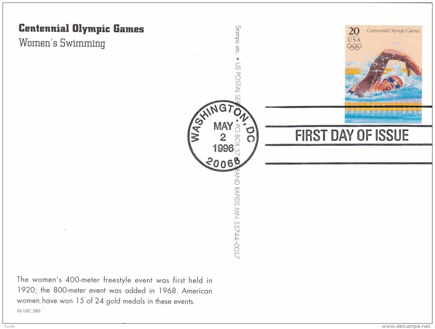 USA Postal Stationery 1996 Olympic Games In Atlanta Used W/FDC Cancel (G94-24) - Verano 1996: Atlanta