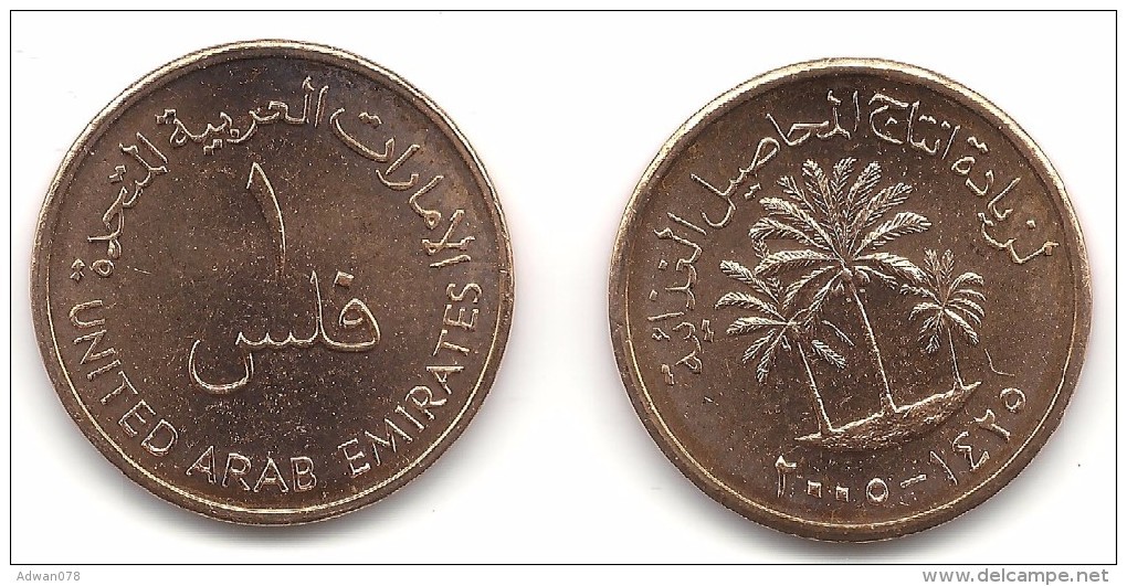 UAE United Arab Emirates 2005 UNC Fils Qty.18  F.A.O KM#  1 Date Palms - United Arab Emirates