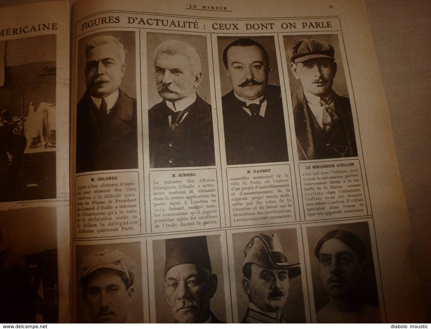 1919 LE MIROIR:Twickenham-Rugby;Aviateur Jules Védrines;Holyead;Naufrage U-118 à Hastings;Panama;Légion à Luxembourg;etc