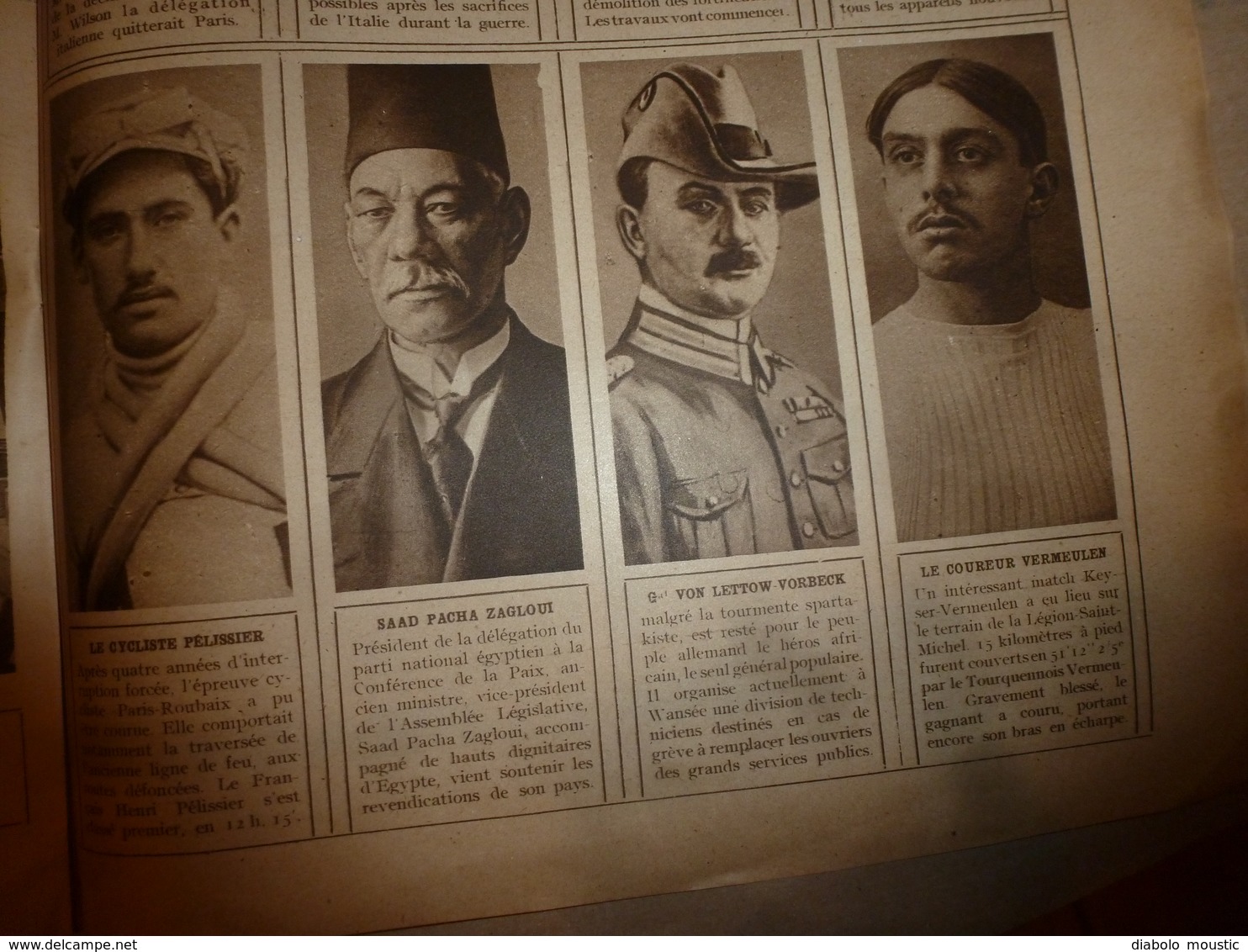 1919 LE MIROIR:Twickenham-Rugby;Aviateur Jules Védrines;Holyead;Naufrage U-118 à Hastings;Panama;Légion à Luxembourg;etc