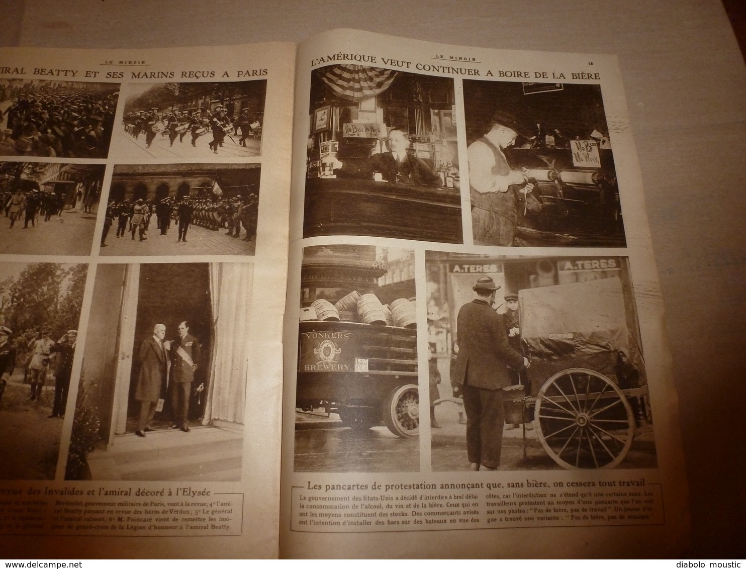 1919 LE MIROIR:Twickenham-Rugby;Aviateur Jules Védrines;Holyead;Naufrage U-118 à Hastings;Panama;Légion à Luxembourg;etc