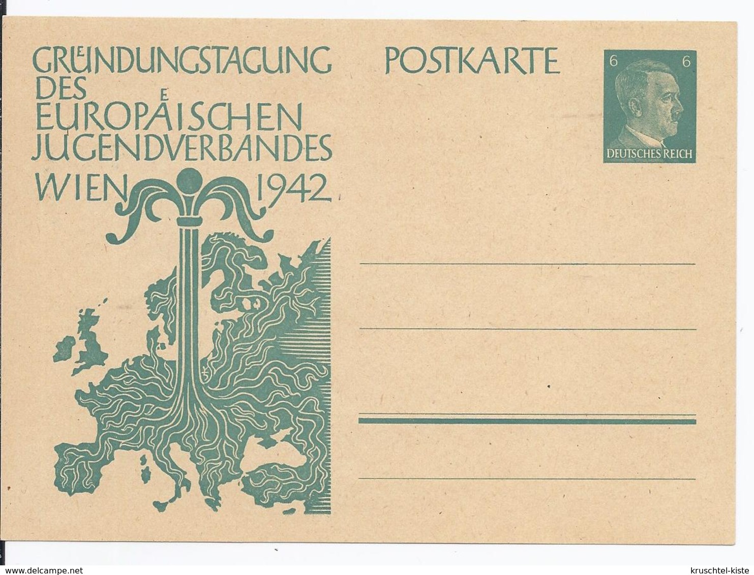 Dt.- Reich (001769) Ganzsache P309, Gründungstagung Des Europäischen Jugendverbandes, Wien 1942, Ungebraucht - Autres & Non Classés