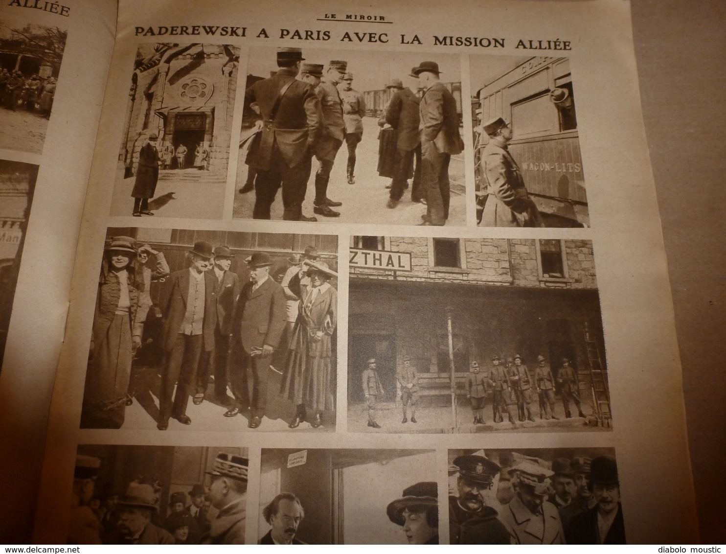 1919 LE MIROIR:Pneus en bois;Spa;Révolution russe;Polonais à Posen;La soupe à Buapest;Jaon;Cameroun allemand;Arras;etc