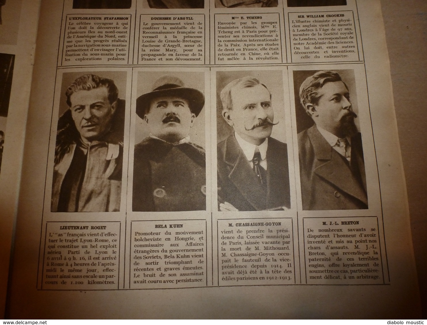 1919 LE MIROIR:Pneus en bois;Spa;Révolution russe;Polonais à Posen;La soupe à Buapest;Jaon;Cameroun allemand;Arras;etc