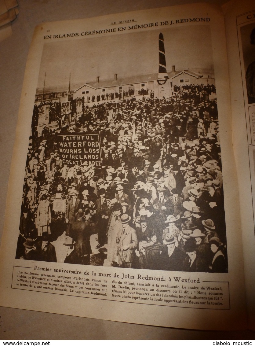 1919 LE MIROIR:Mlle Mourey infirmière-Maj;Hommage aux 23 martyrs d'Anvers;Crimes en Pologne;Wiesbaden;Wexford (irl);etc