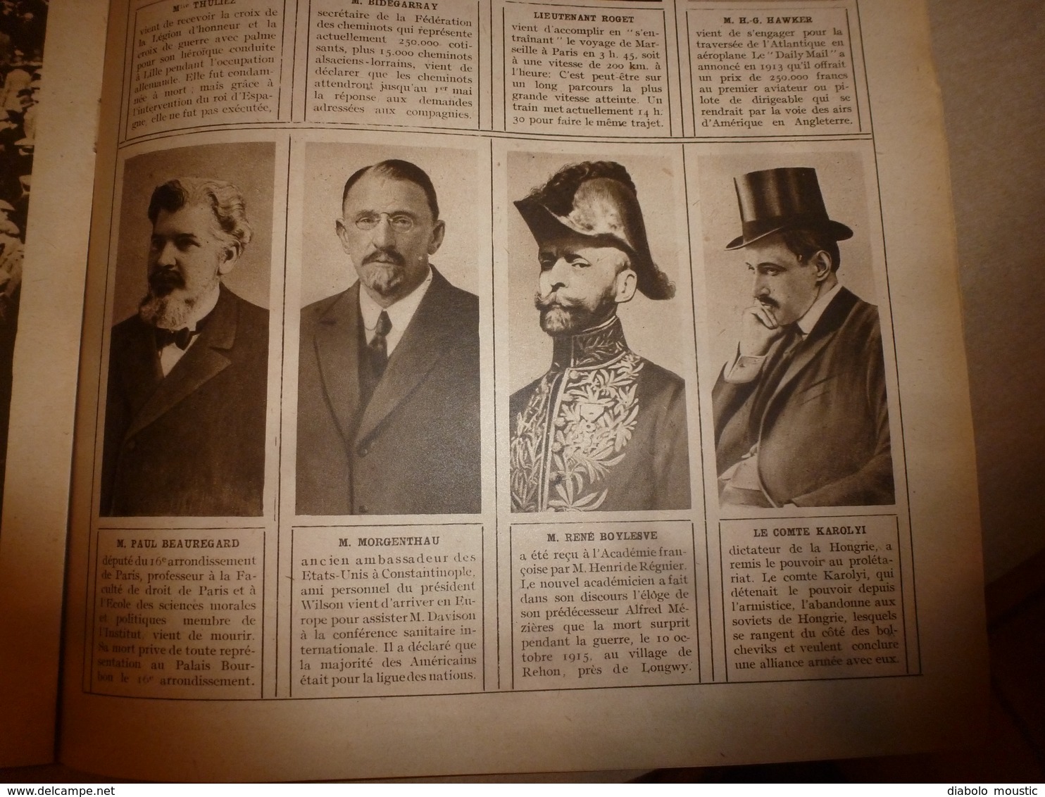 1919 LE MIROIR:Mlle Mourey infirmière-Maj;Hommage aux 23 martyrs d'Anvers;Crimes en Pologne;Wiesbaden;Wexford (irl);etc