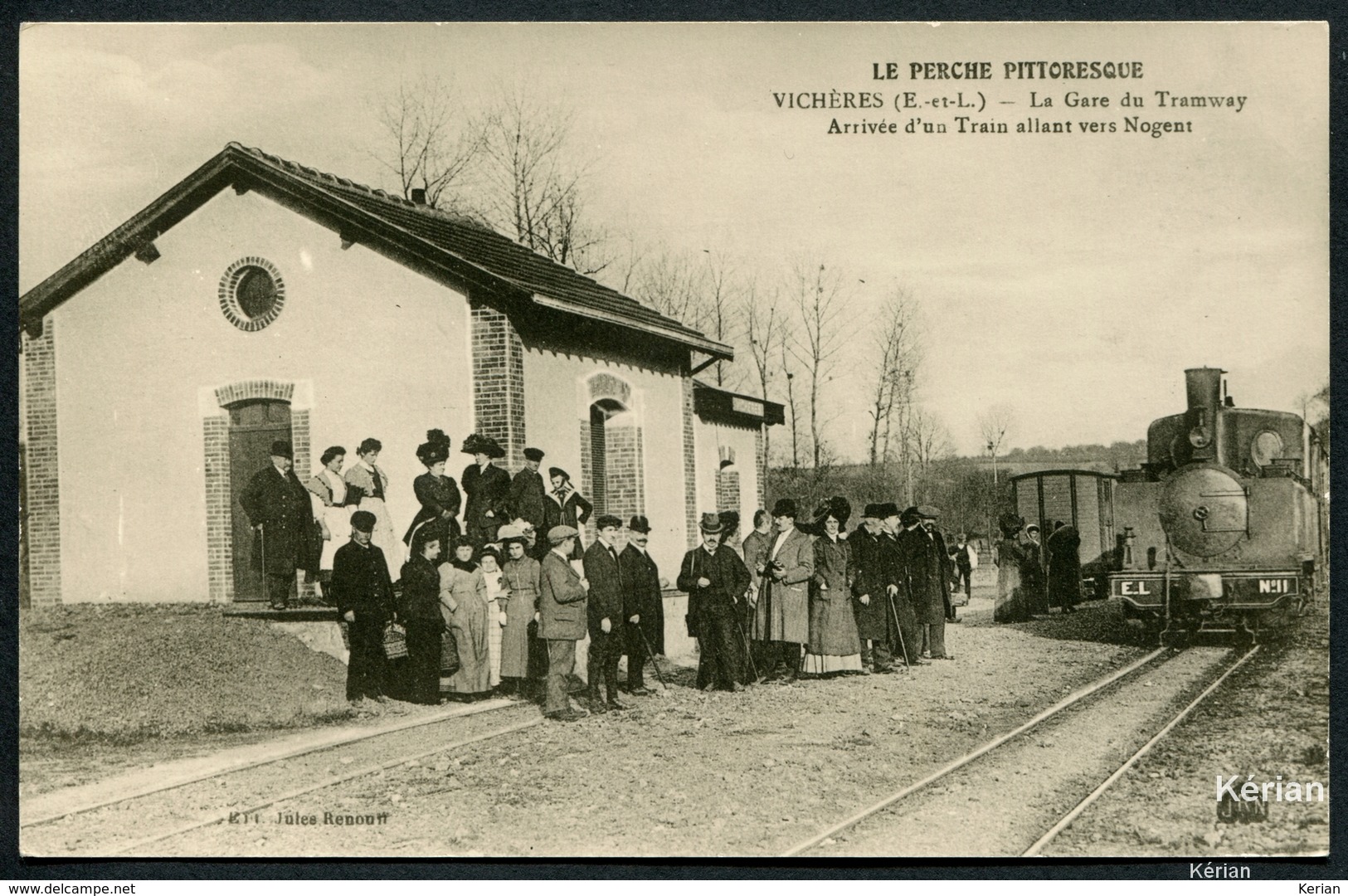 Reproduction Ancienne D'une CPA - Vichères - La Gare Du Tramway Arrivée D'un Train Allant Vers Nogent - See 2 Scans - Autres & Non Classés