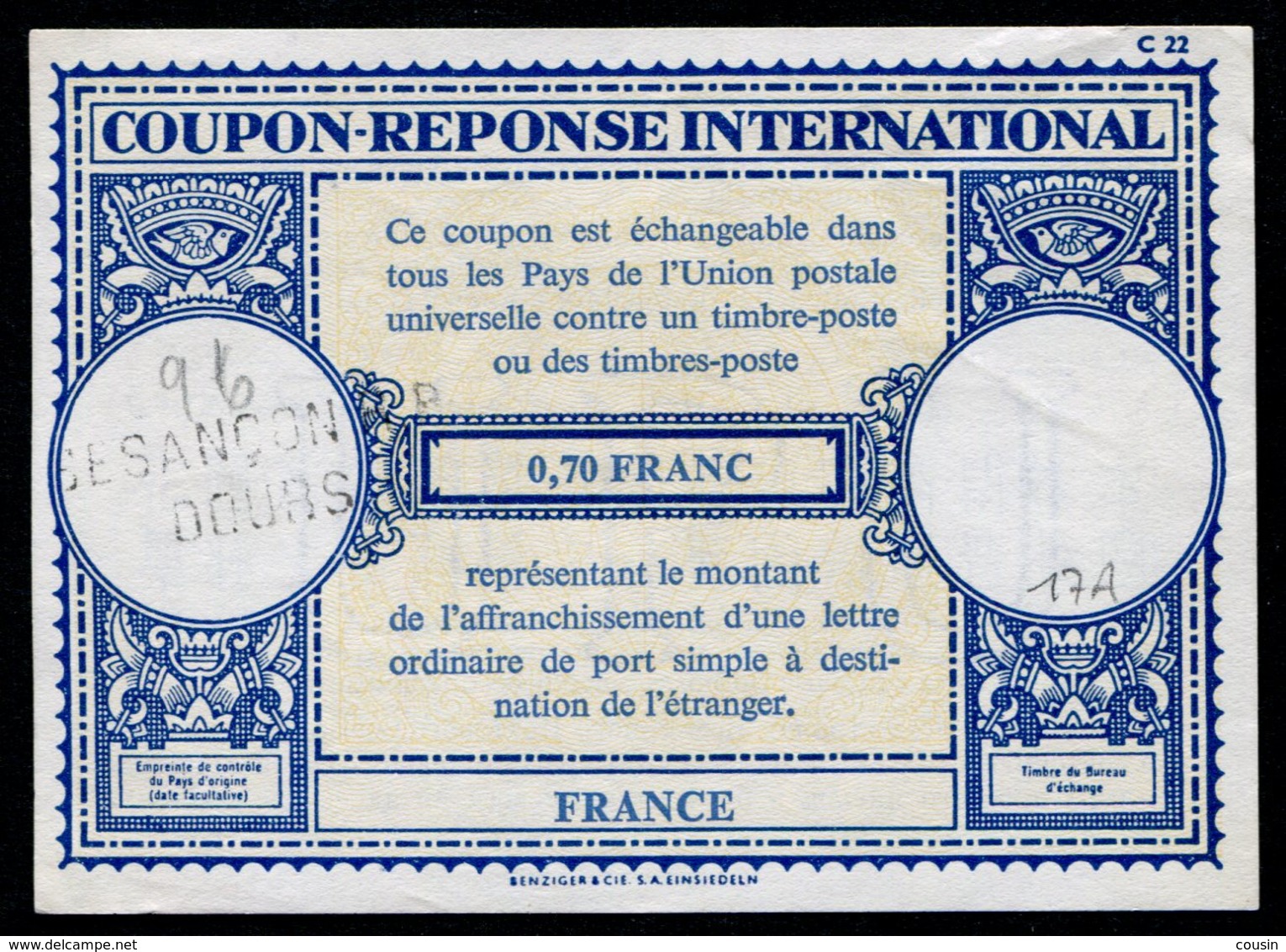 FRANCE  Coupon Réponse International / International Reply Coupon - Cupón-respuesta