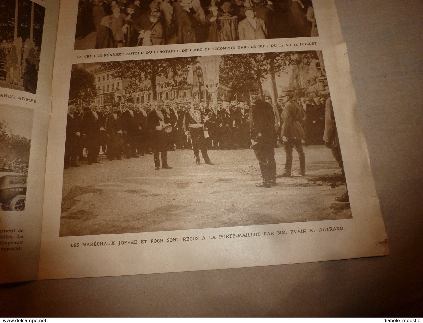 1919 LE MIROIR: Immense Cénotaphe à l'Arc de Triomphe avec les goumiers algériens,marocains et délégations alliées;etc