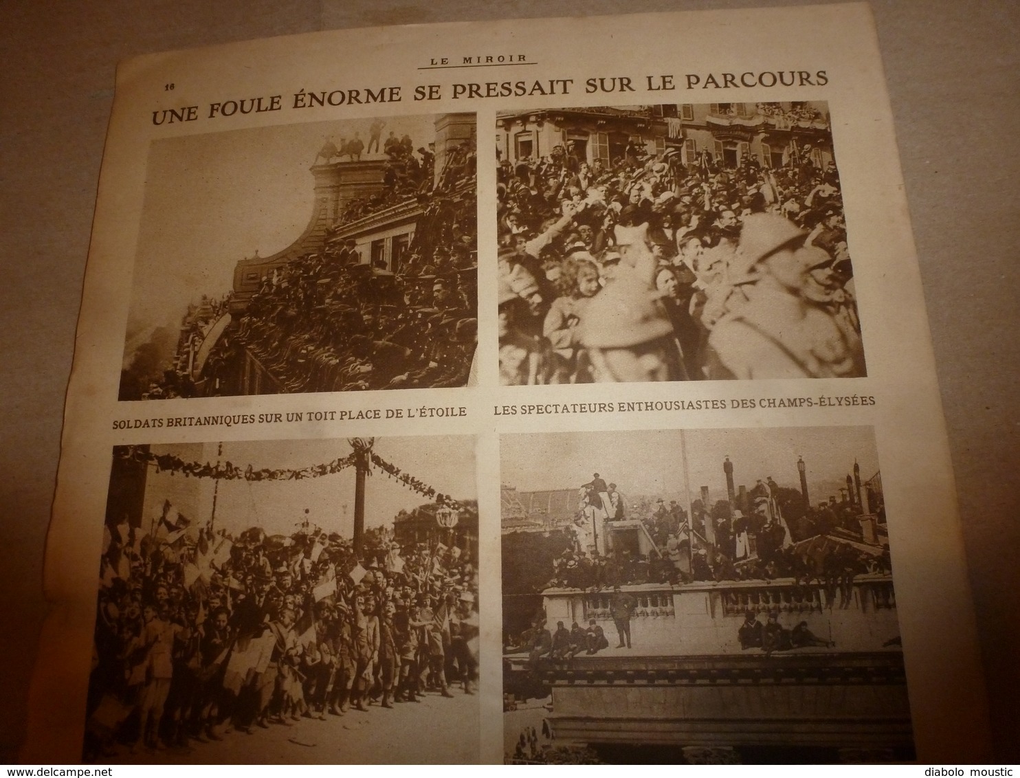 1919 LE MIROIR: Immense Cénotaphe à l'Arc de Triomphe avec les goumiers algériens,marocains et délégations alliées;etc