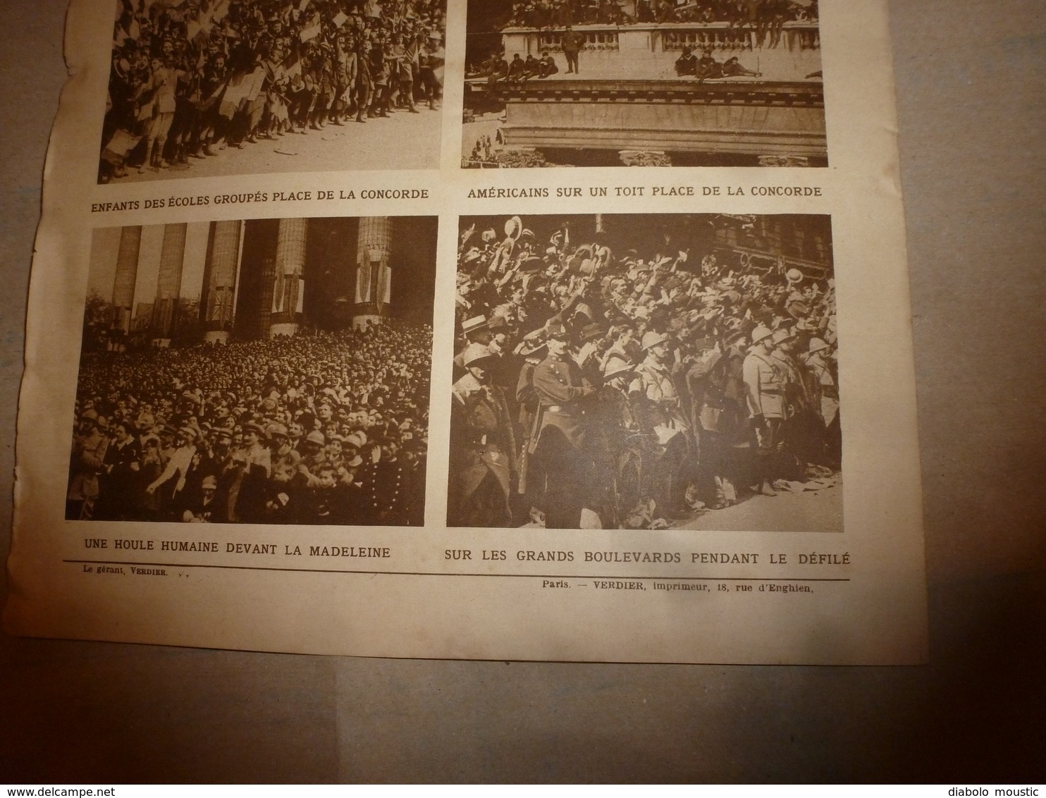 1919 LE MIROIR: Immense Cénotaphe à l'Arc de Triomphe avec les goumiers algériens,marocains et délégations alliées;etc