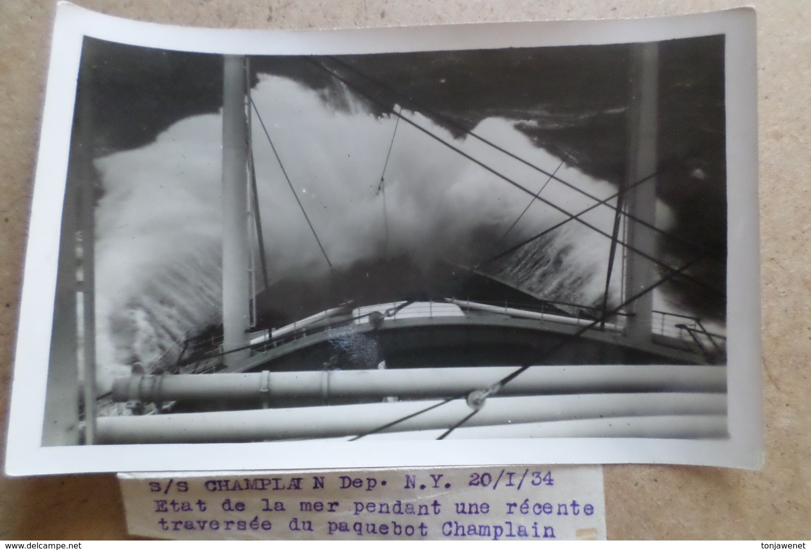 PAQUEBOT S/S CHAMPLAIN - Départ De New York 20/01/1934 - Etat De La Mer Pendant La Traversée  ( Bateaux ) - Boats
