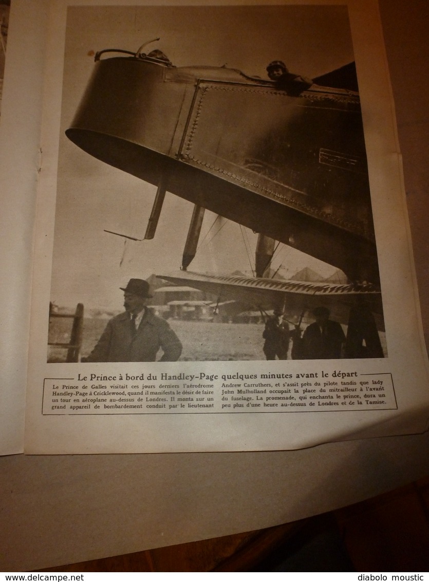 1919 LE MIROIR:Miss Sylvia Boyden parachutiste;FURIOUS-Royal-Navy;Martyres-Beyrouth;New-York;Handley-Page;Pilote Roget