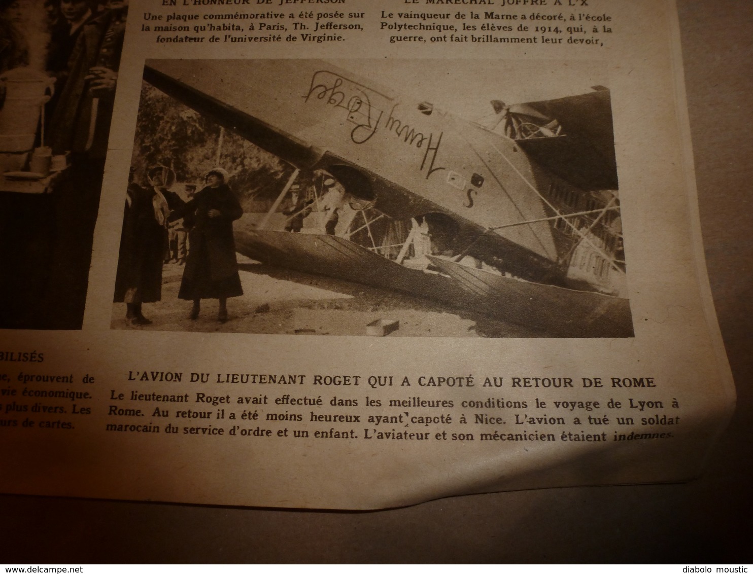 1919 LE MIROIR:Miss Sylvia Boyden parachutiste;FURIOUS-Royal-Navy;Martyres-Beyrouth;New-York;Handley-Page;Pilote Roget