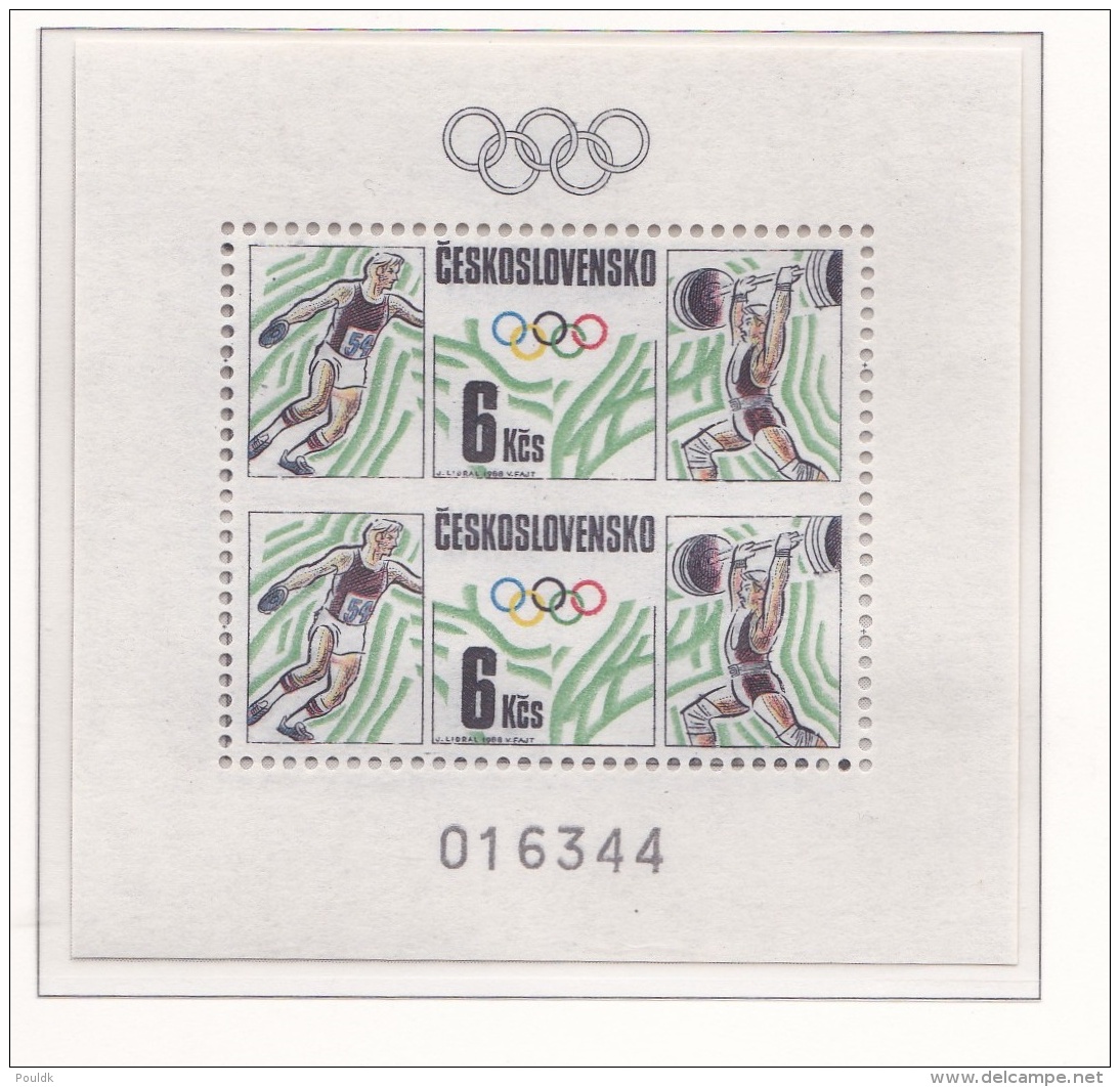 Ceskoslovensko 1988 Olympic Summer Games In Seoul, Corea - Souvenir Sheet MNH/**  (H43) - Sommer 1988: Seoul