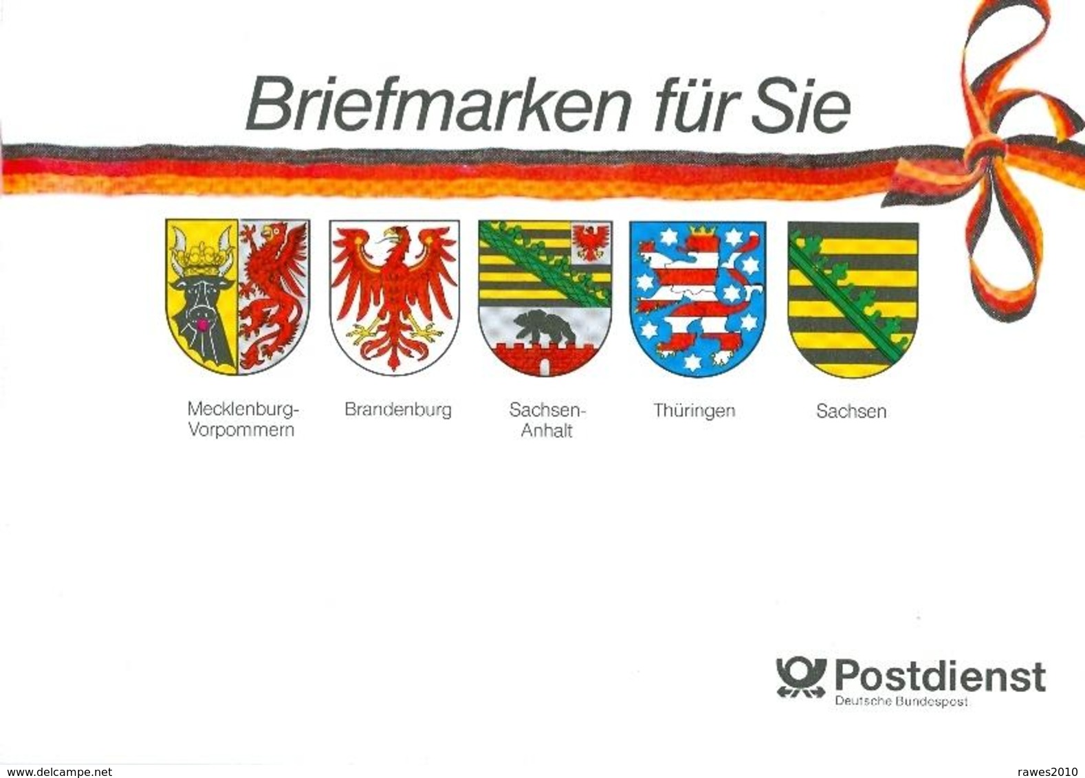 BRD Geschenkheftchen Mi. GH 1 Deckel Ohne Marken Wappen Ostdeutsche Länder Löwe Adler Bär (= Deutsche Einheit) - 1971-2000