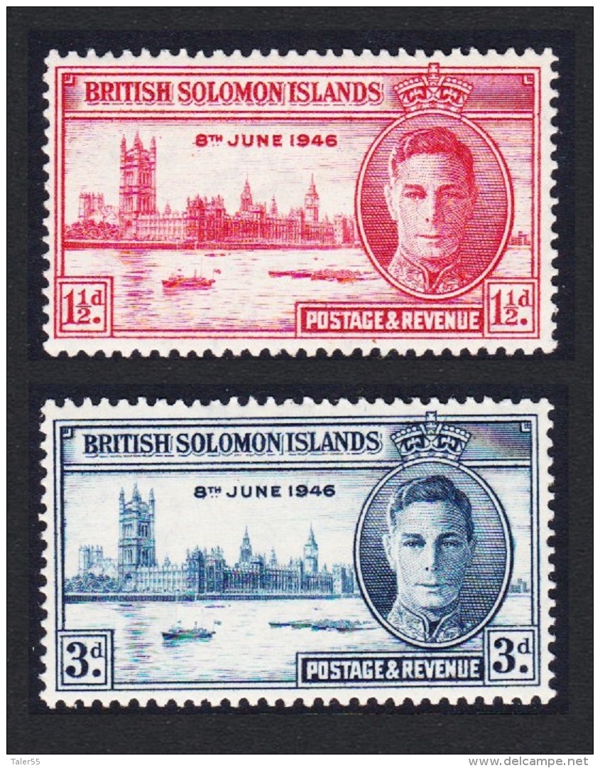 Solomon Is. World War II Victory 2v SG#73-74 SC#80-81 - Solomon Islands (1978-...)