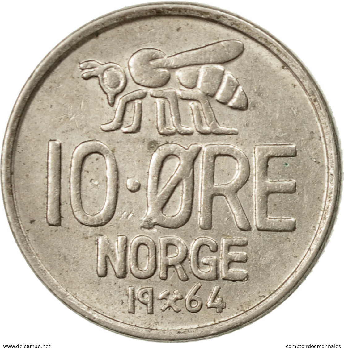 Monnaie, Norvège, Olav V, 10 Öre, 1964, TTB, Copper-nickel, KM:411 - Norvège