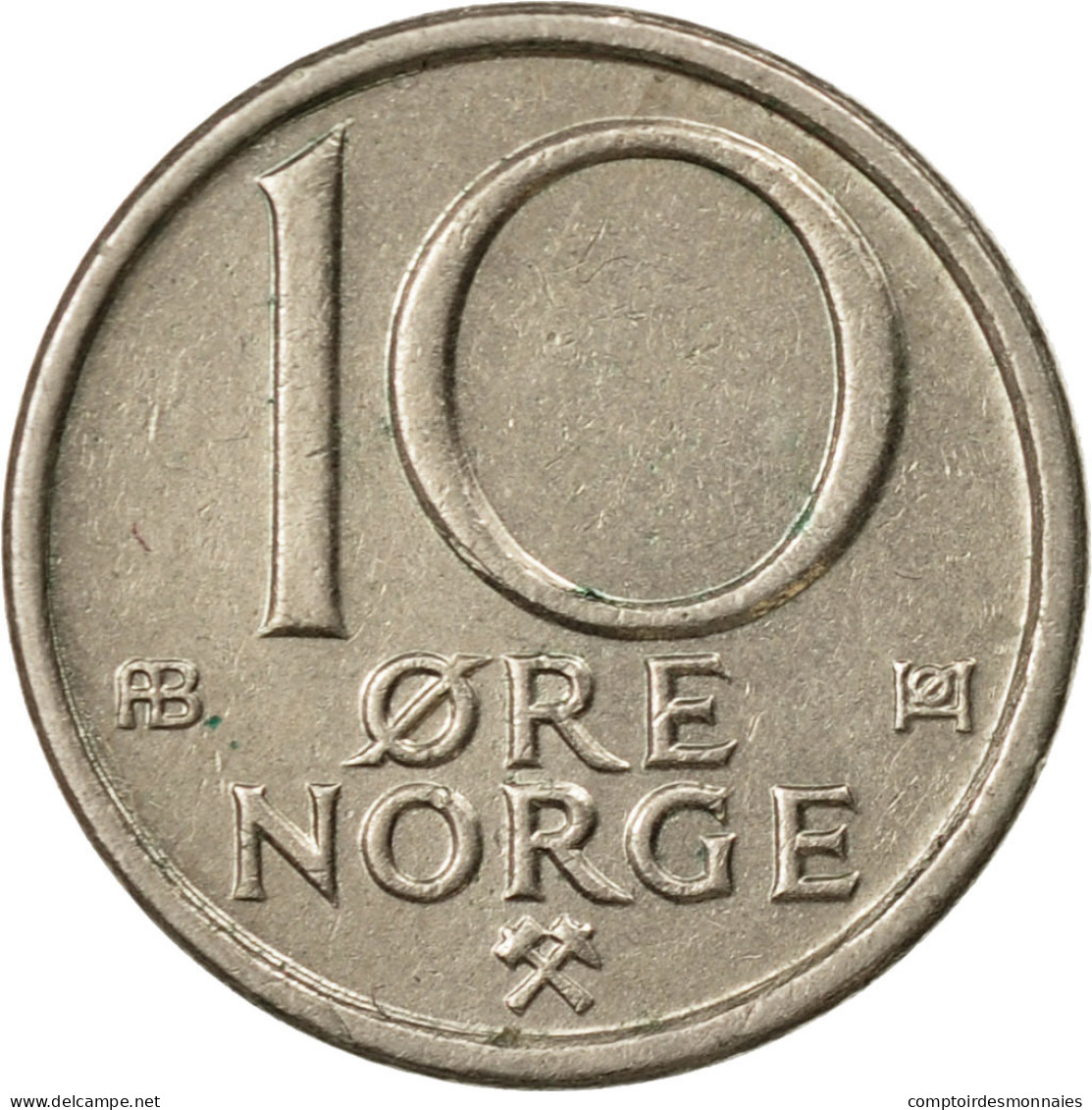 Monnaie, Norvège, Olav V, 10 Öre, 1975, TTB, Copper-nickel, KM:416 - Norvège