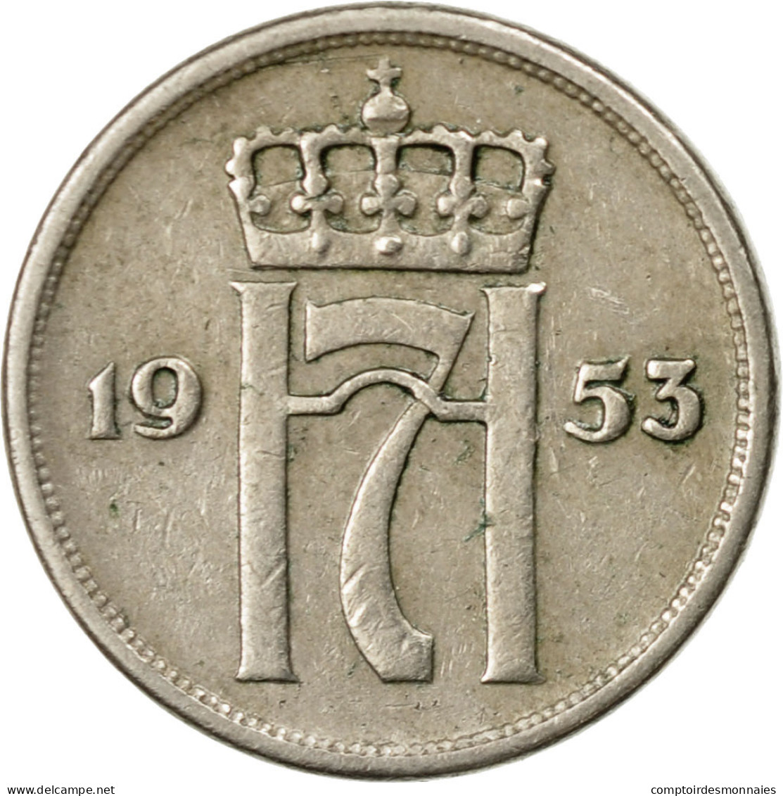 Monnaie, Norvège, Haakon VII, 10 Öre, 1953, TTB, Copper-nickel, KM:396 - Norvège