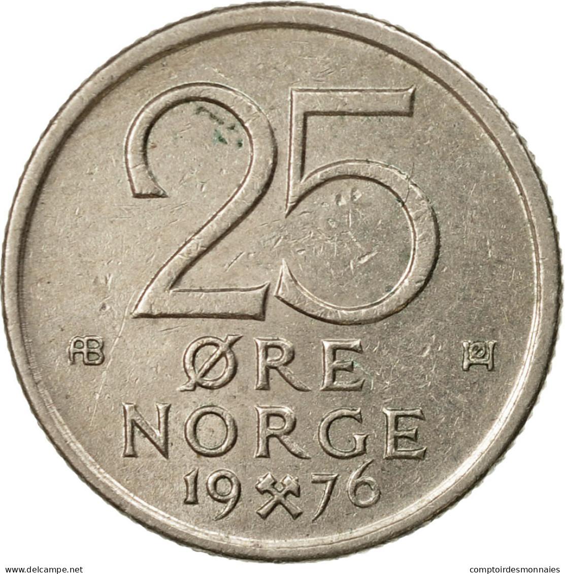 Monnaie, Norvège, Olav V, 25 Öre, 1976, TTB, Copper-nickel, KM:417 - Norvège