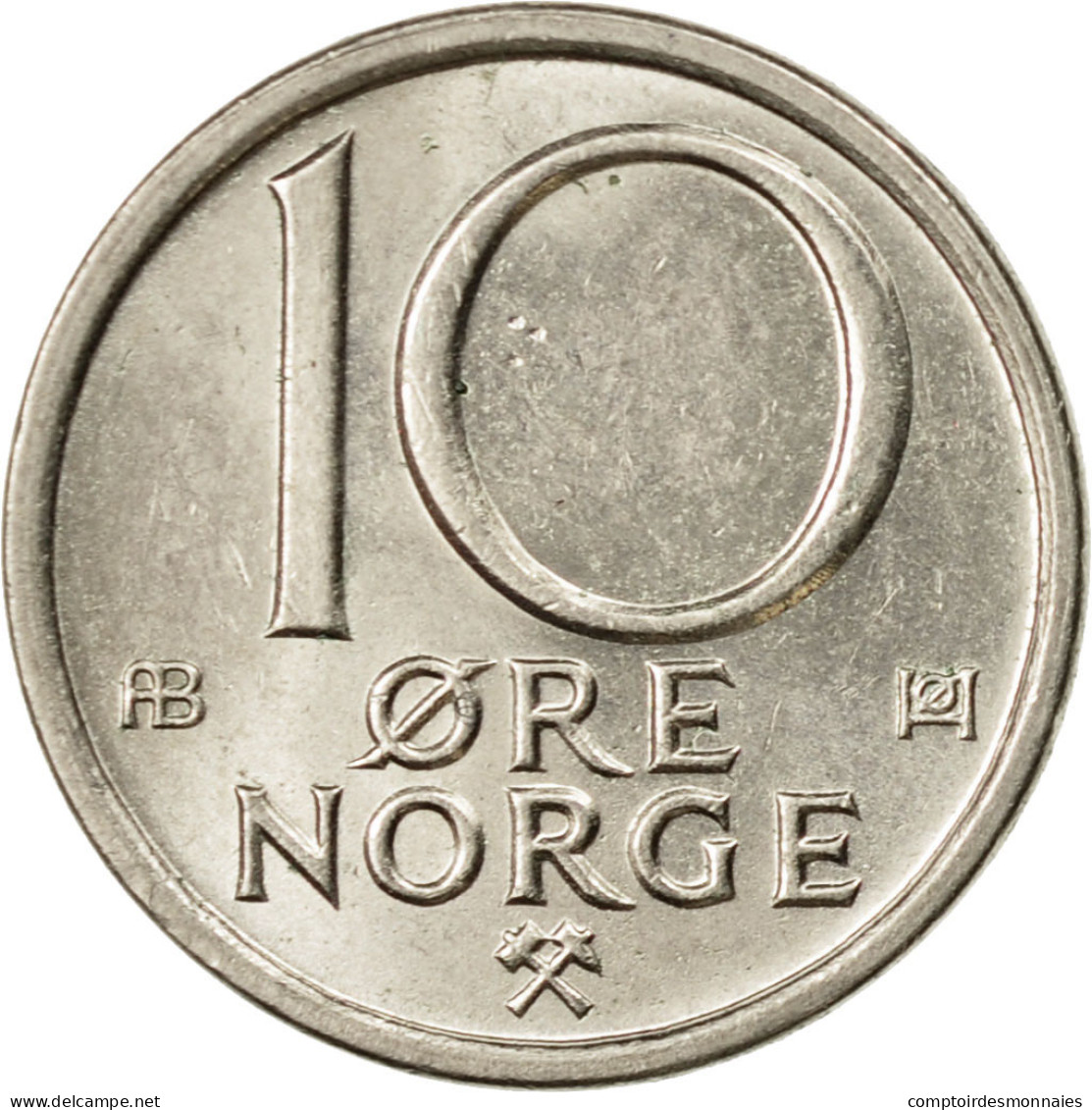 Monnaie, Norvège, Olav V, 10 Öre, 1976, TTB, Copper-nickel, KM:416 - Norvège