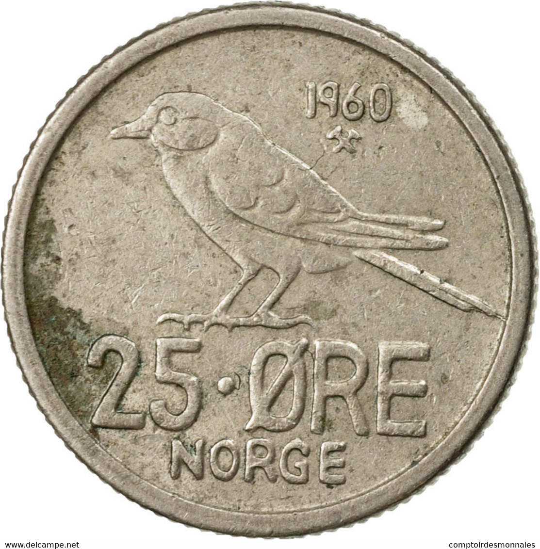 Monnaie, Norvège, Olav V, 25 Öre, 1960, TTB, Copper-nickel, KM:407 - Norvège