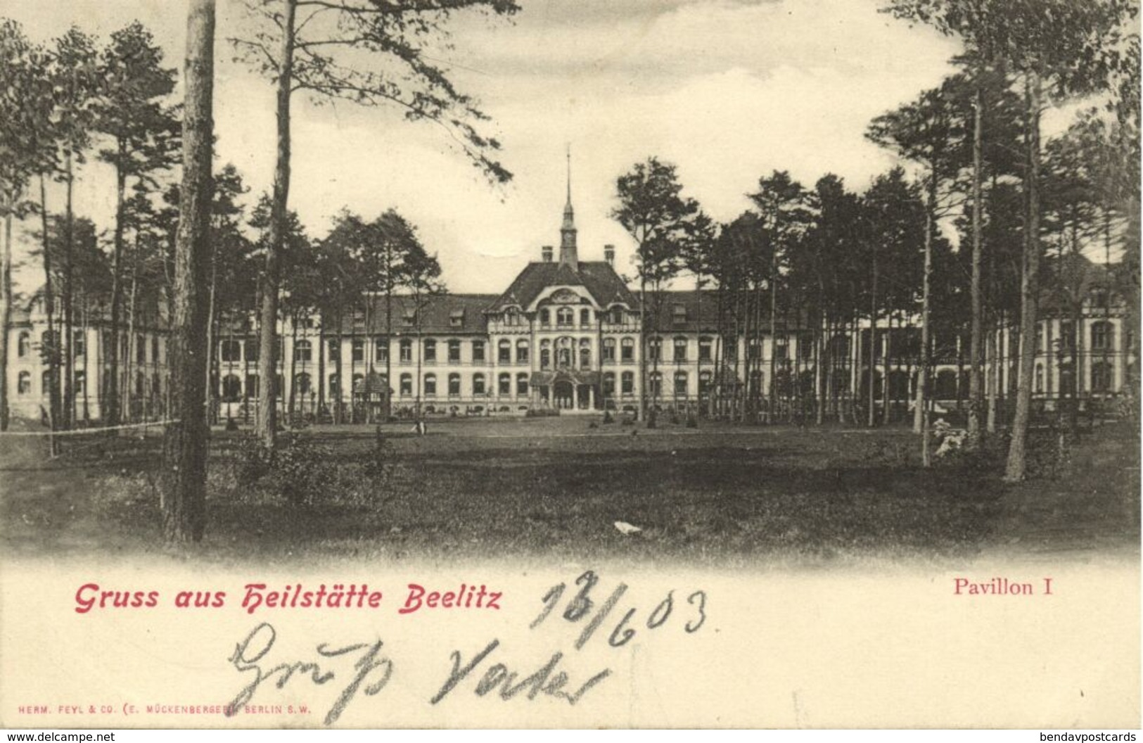 BEELITZ, Sanatorium Pavillon 1 (1903) AK - Beelitz